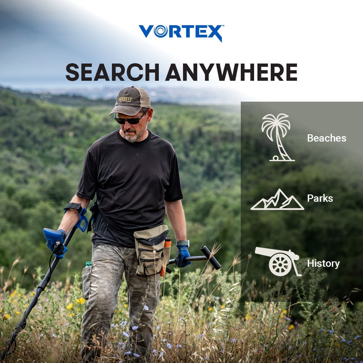 Bursa Garrett Vortex VX5 Dedektör - Vortex ekran düzeni, hedef ID okumayı sade tutarak yeni kullanıcıyı hızlandırır.