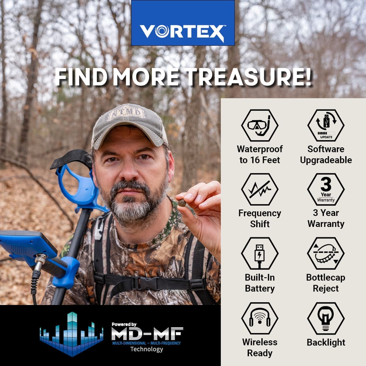 Bursa Garrett Vortex VX7 Dedektör - Vortex VX7, sahil, park ve tarla arasında geçiş yapan kullanıcı için dengeli güç noktasıdır.