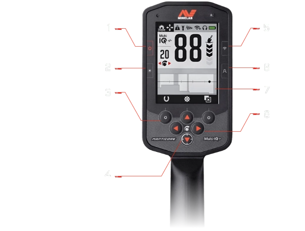 Bursa Minelab Manticore - Ekran arayüzü